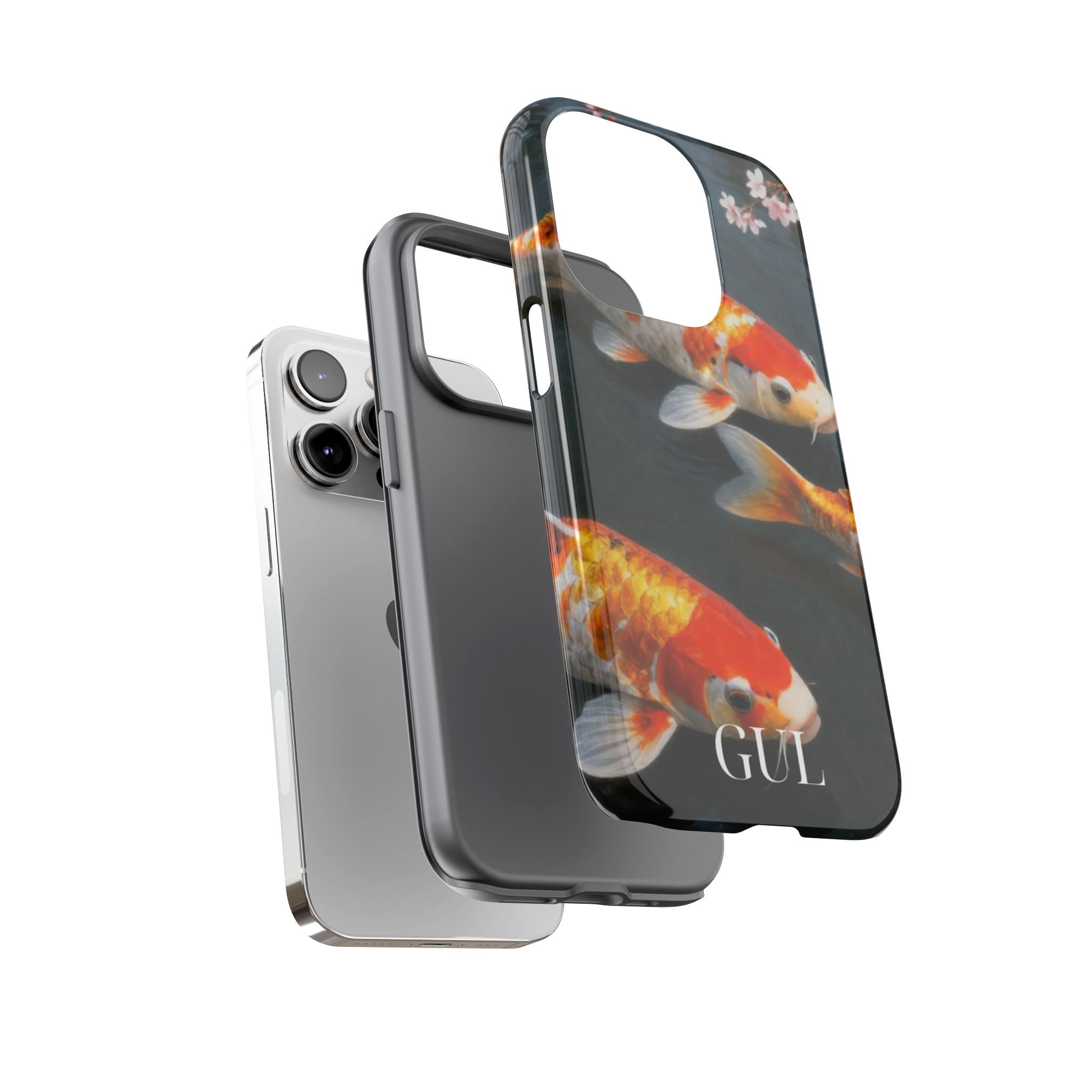 Koi Fish Tough Phone Case — Floral Pond Design