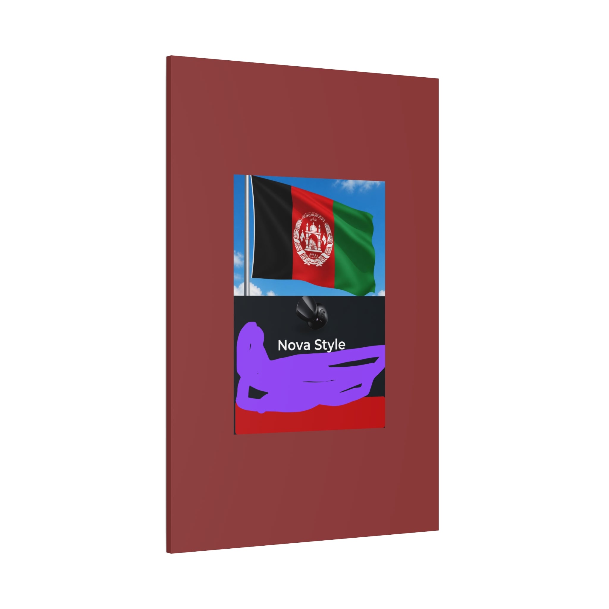 Afghan Flag Matte Canvas Print — Stretched 1.25" Wall Art