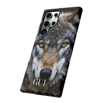 Wolf Eyes Phone Case — Fierce Wildlife iPhone Protective Case with ‘GUL’ Text