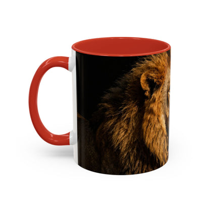 Majestic Lion Accent Coffee Mug — Bold Wildlife Portrait Tea Cup (11/15oz)