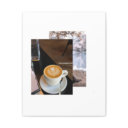 Latte &amp; Landscape Matte Canvas Wall Art — Coffee Shop Photo Collage