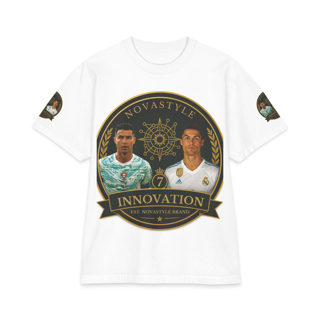 Innovation Crest Emblem Tee — Oversized Heavyweight Cotton