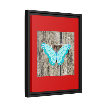 Blue Butterfly Framed Canvas Art – Matte Multi‑Color Wall Print