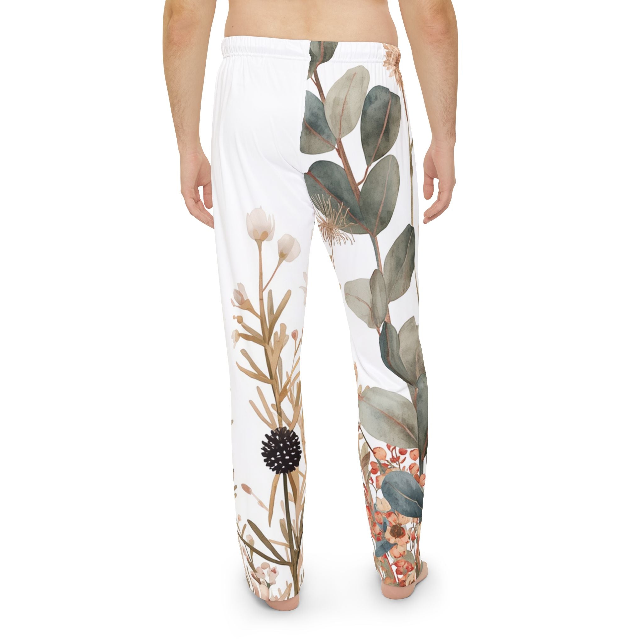Floral Eucalyptus Lounge Pants — Men’s Botanical Pajama Trousers