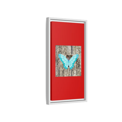 Blue Butterfly Framed Canvas Art – Matte Multi‑Color Wall Print