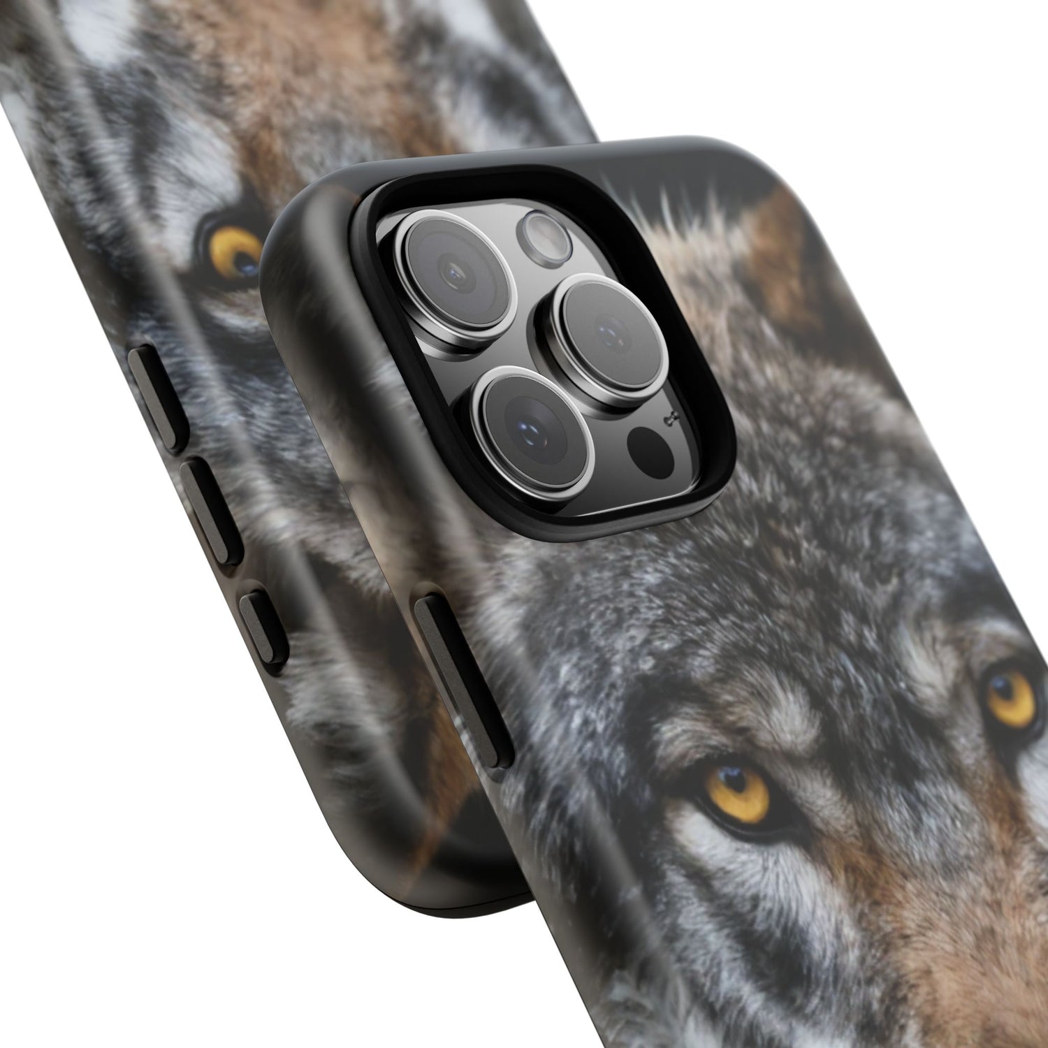 Wolf Eyes Phone Case — Fierce Wildlife iPhone Protective Case with ‘GUL’ Text