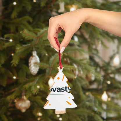Bell-Shaped Wooden Ornament — Minimal Logo &amp; Illustration Holiday Decoration