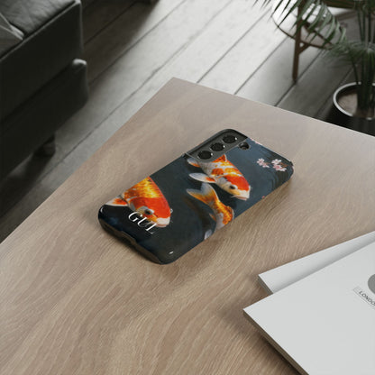 Koi Fish Tough Phone Case — Floral Pond Design