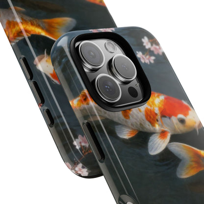 Koi Fish Tough Phone Case — Floral Pond Design