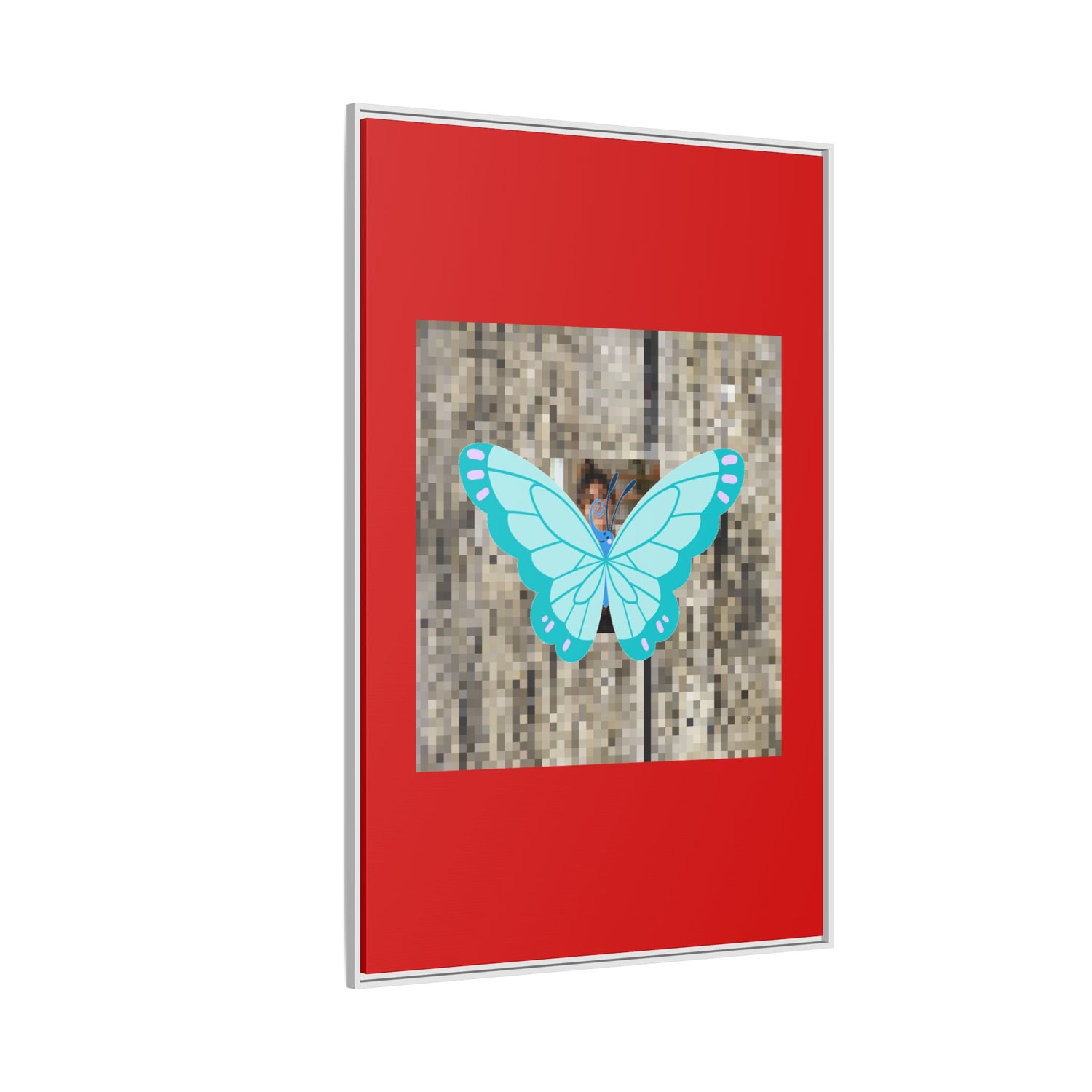 Blue Butterfly Framed Canvas Art – Matte Multi‑Color Wall Print