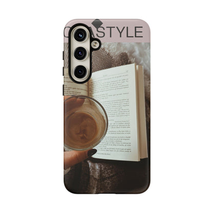 Cozy Reading Phone Case — Coffee &amp; Book Protective Cover