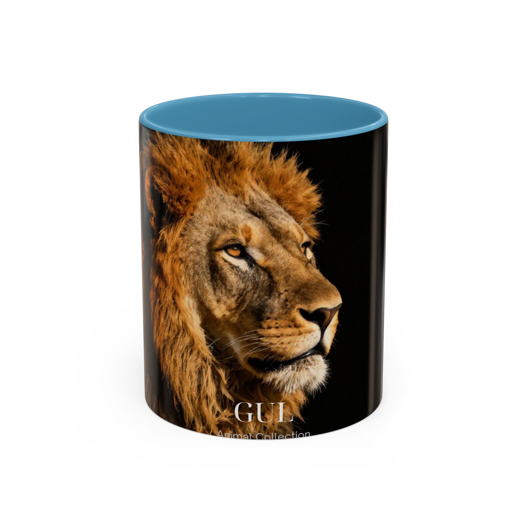 Majestic Lion Accent Coffee Mug — Bold Wildlife Portrait Tea Cup (11/15oz)