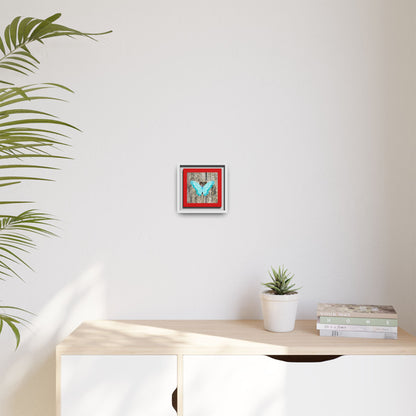 Blue Butterfly Framed Canvas Art – Matte Multi‑Color Wall Print