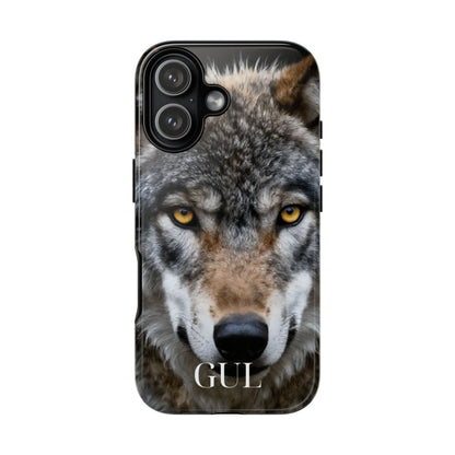 Wolf Eyes Phone Case — Fierce Wildlife iPhone Protective Case with ‘GUL’ Text