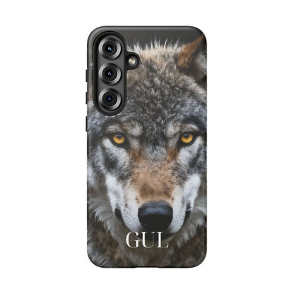 Wolf Eyes Phone Case — Fierce Wildlife iPhone Protective Case with ‘GUL’ Text