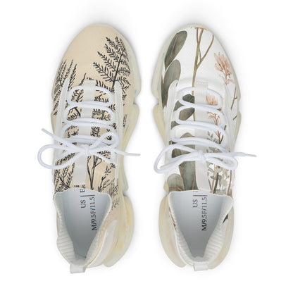 Floral Fern Mesh Sneakers — Lightweight Botanical Athletic Shoes for Men