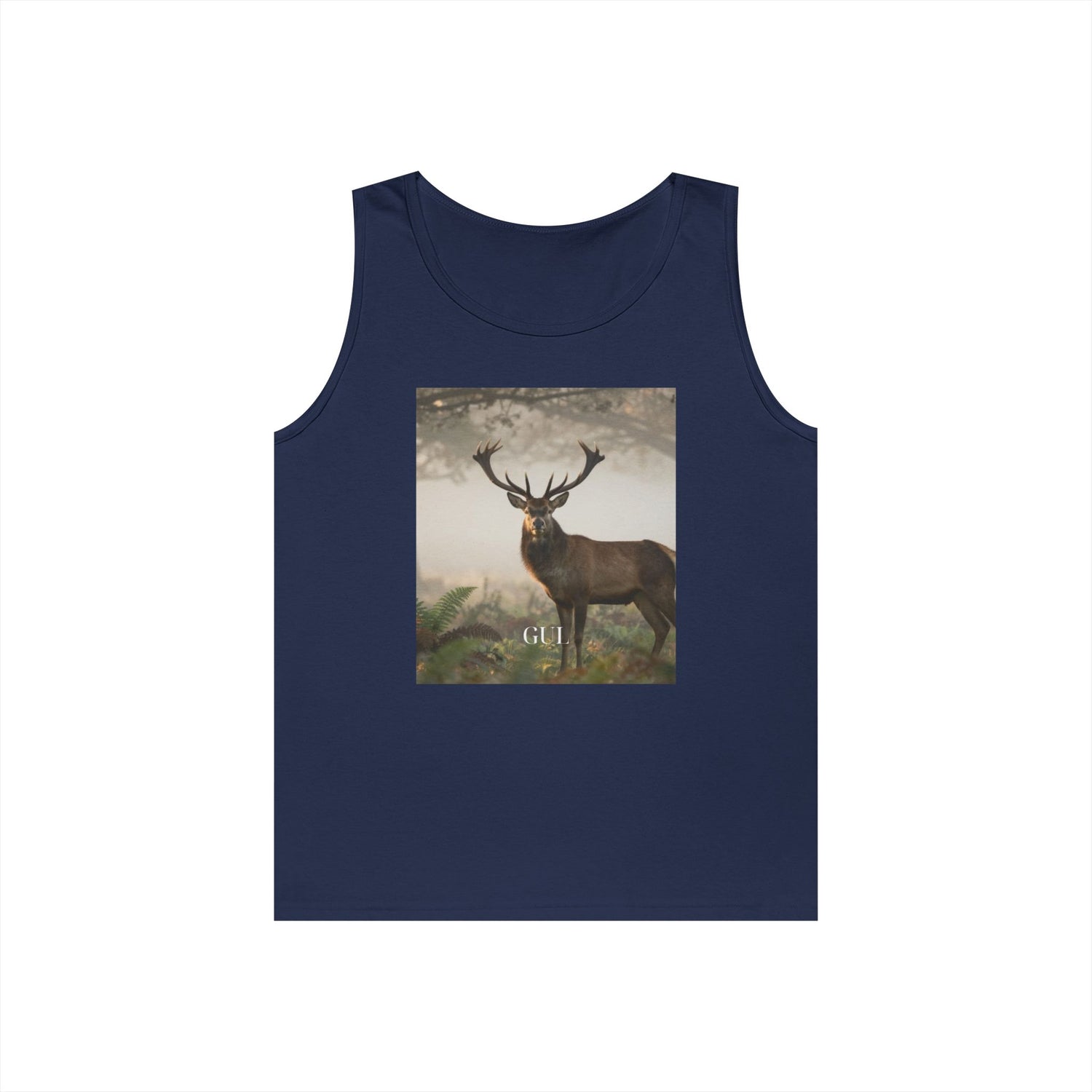Deer &amp; Cherry Blossom Art Tank Top — Nature Scene Graphic Tank