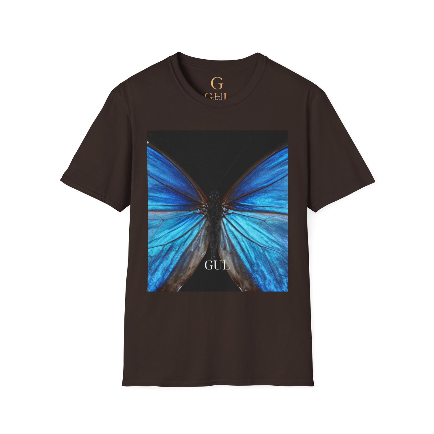Blue Morph Butterfly T-Shirt — Vibrant Nature Graphic Tee