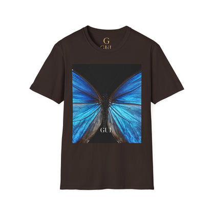 Blue Morph Butterfly T-Shirt — Vibrant Nature Graphic Tee