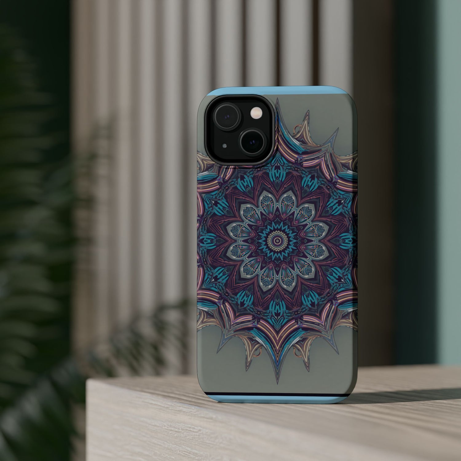 Phone Case — Blue Purple Mandala Magnetic Impact-Resistant Case
