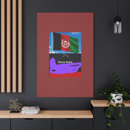 Afghan Flag Matte Canvas Print — Stretched 1.25" Wall Art