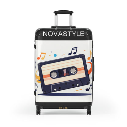 Retro Cassette Suitcase – Vintage Music Luggage Cover for Travelers