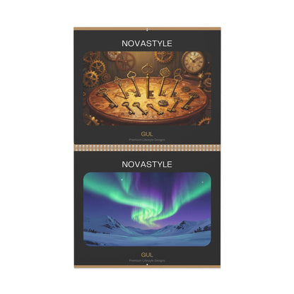 Mandala &amp; Nature Wall Calendar — 12‑Month Artistic Spiral Calendar with Kaleidoscope Art, Aurora &amp; Vintage Keys