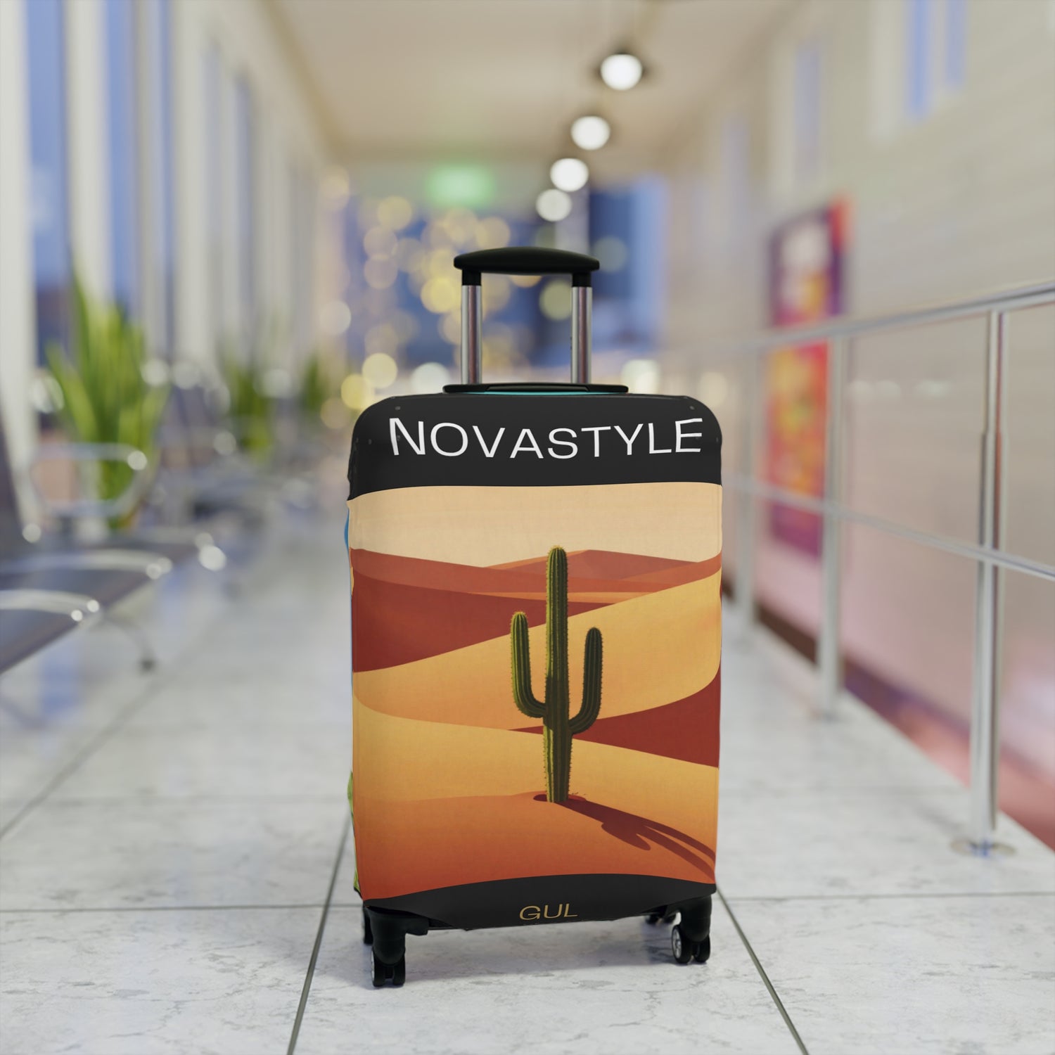 Desert &amp; Hot Air Balloon Luggage Cover – Scenic Travel Suitcase Protector