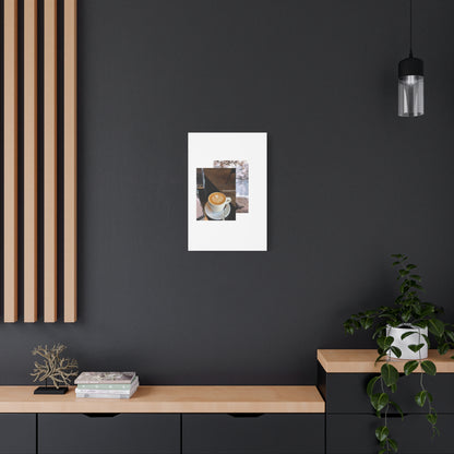Latte &amp; Landscape Matte Canvas Wall Art — Coffee Shop Photo Collage
