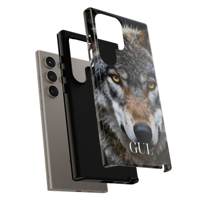 Wolf Eyes Phone Case — Fierce Wildlife iPhone Protective Case with ‘GUL’ Text