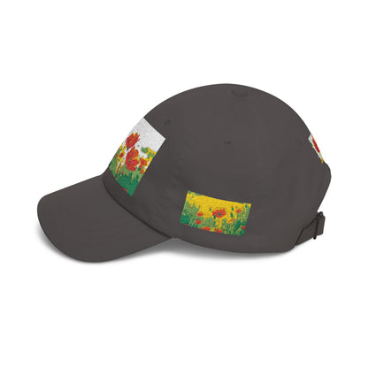 Floral Patch Dad Cap — Colorful Poppy Garden Embroidered Baseball Hat