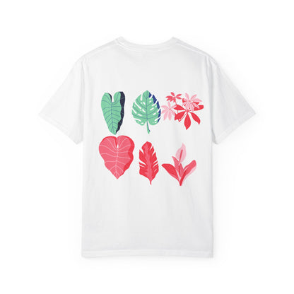 Floral &amp; Tropical Leaves Graphic T-Shirt — Botanical Flower Print Tee
