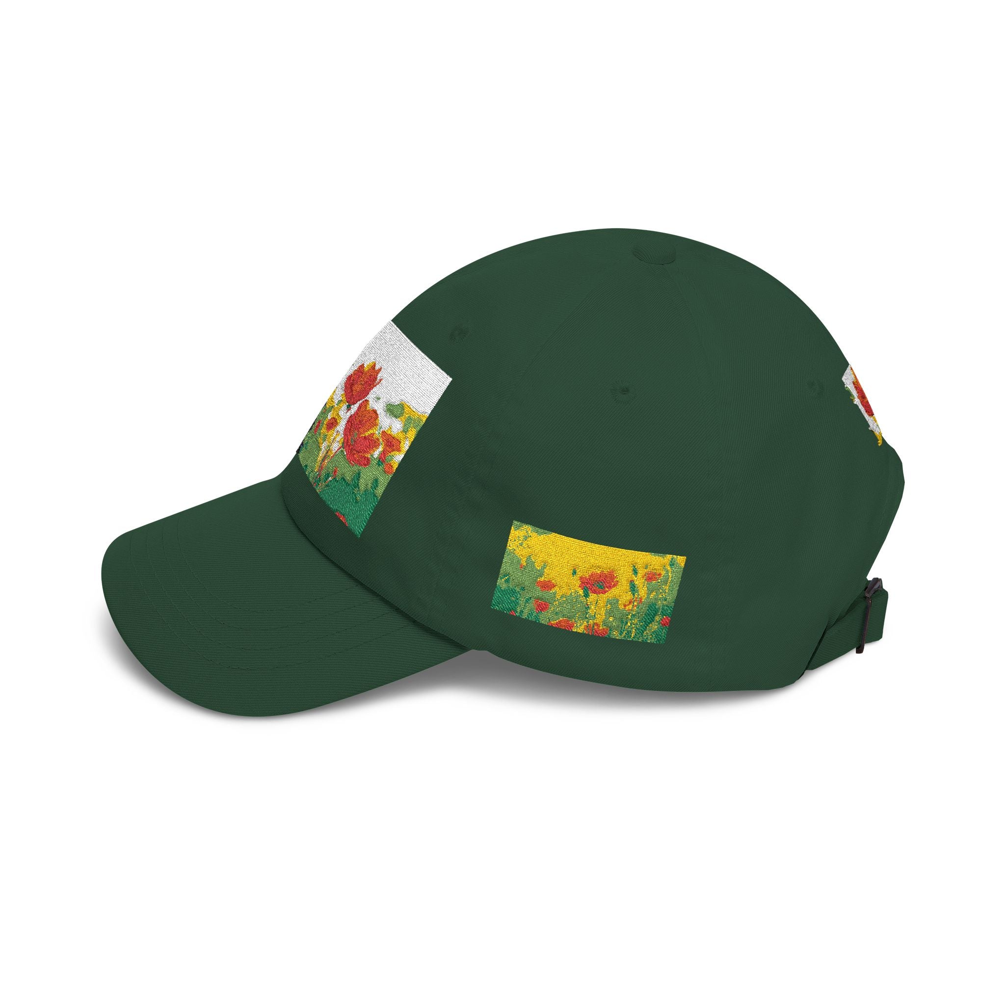Floral Patch Dad Cap — Colorful Poppy Garden Embroidered Baseball Hat