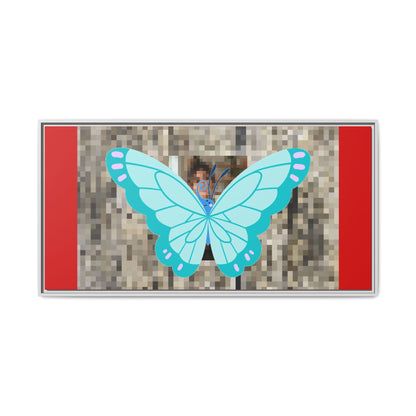 Blue Butterfly Framed Canvas Art – Matte Multi‑Color Wall Print