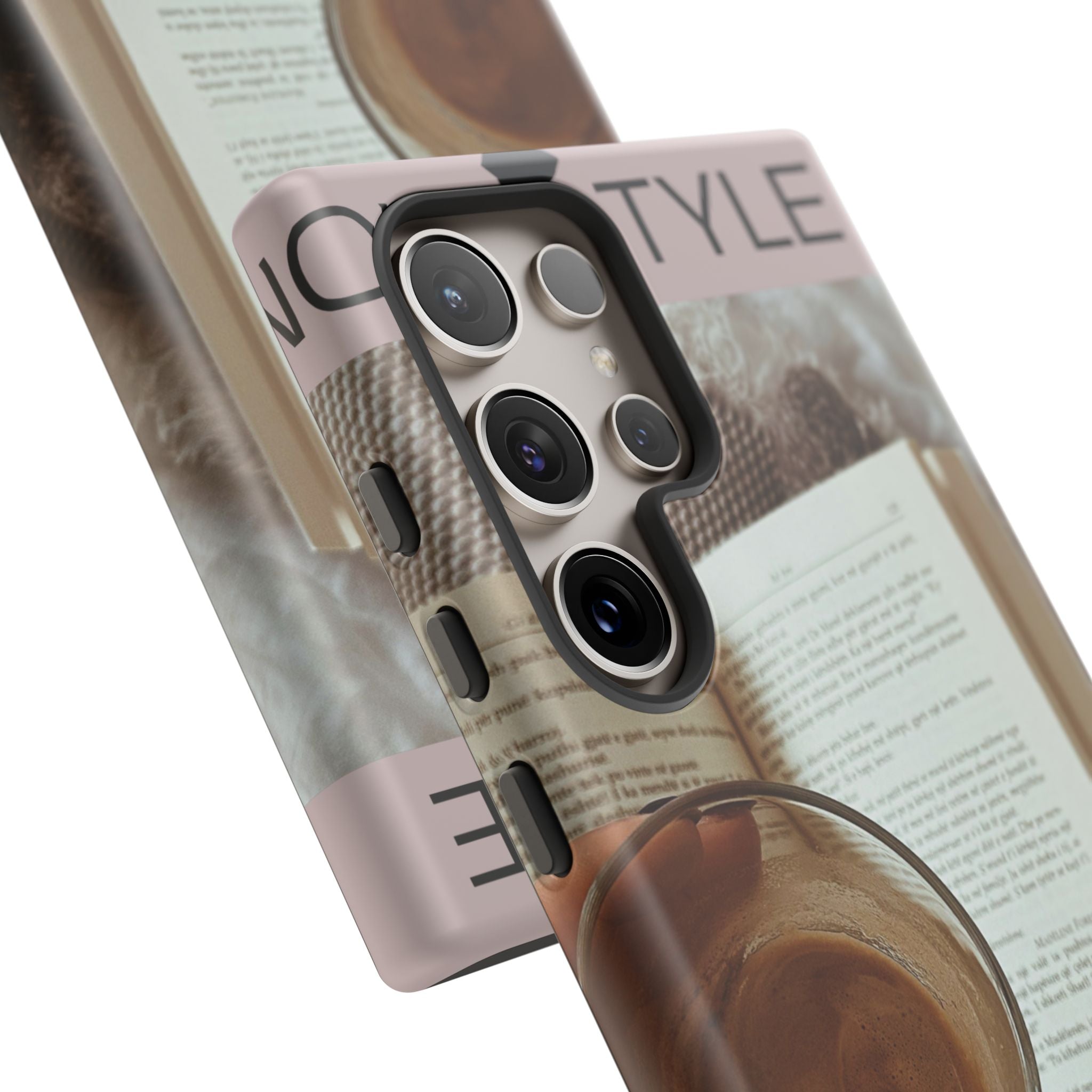 Cozy Reading Phone Case — Coffee &amp; Book Protective Cover