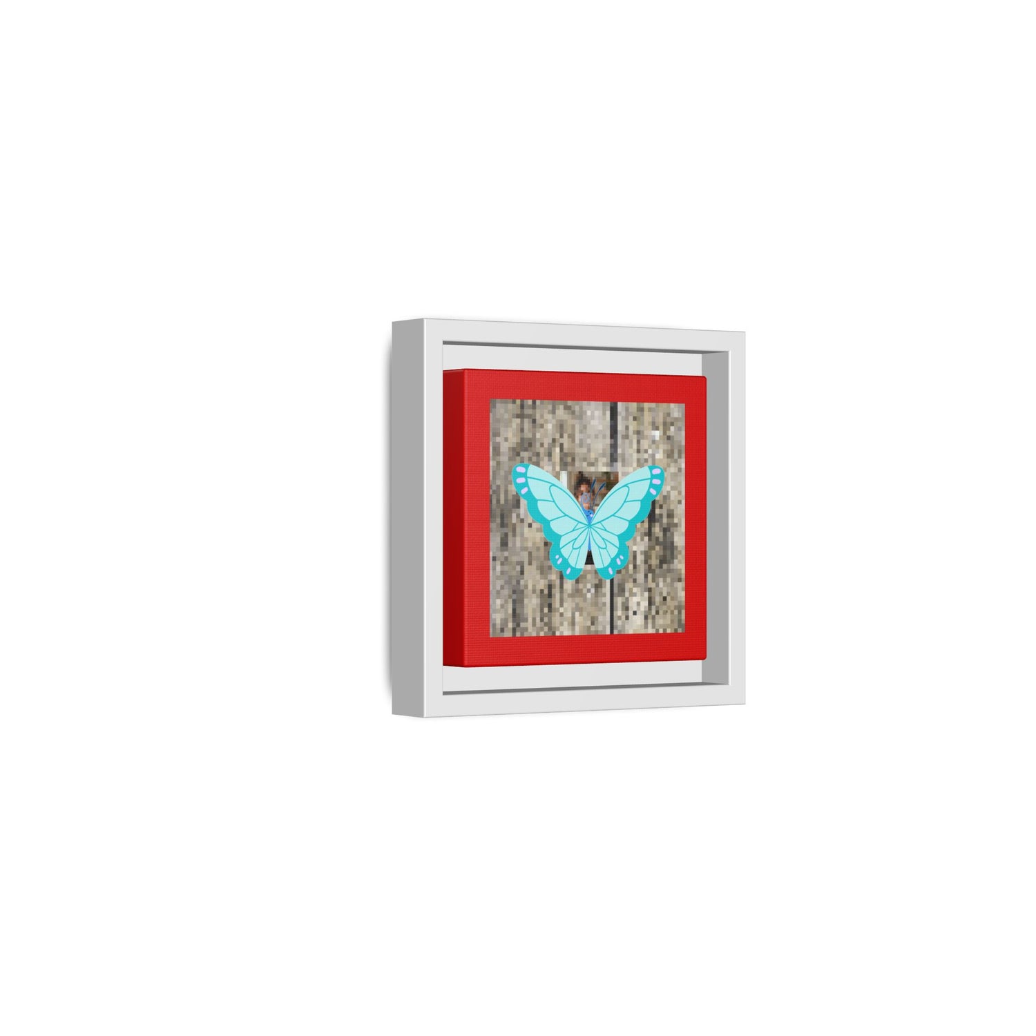 Blue Butterfly Framed Canvas Art – Matte Multi‑Color Wall Print