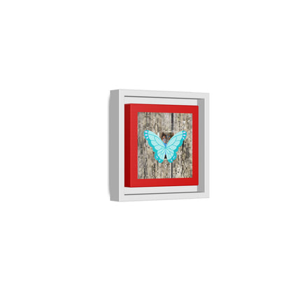 Blue Butterfly Framed Canvas Art – Matte Multi‑Color Wall Print