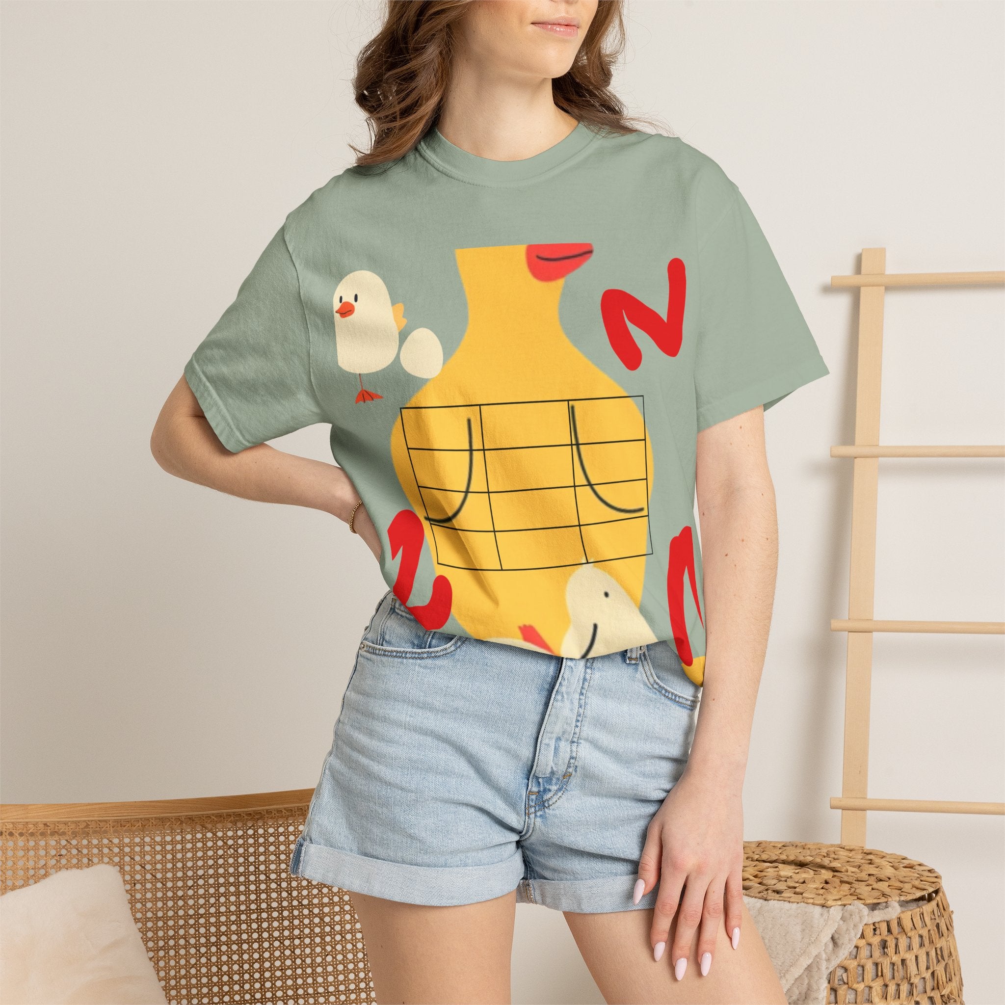 Graphic T-Shirt — Playful Koi &amp; Vase Collage Tee (OVASTYLE Brand)