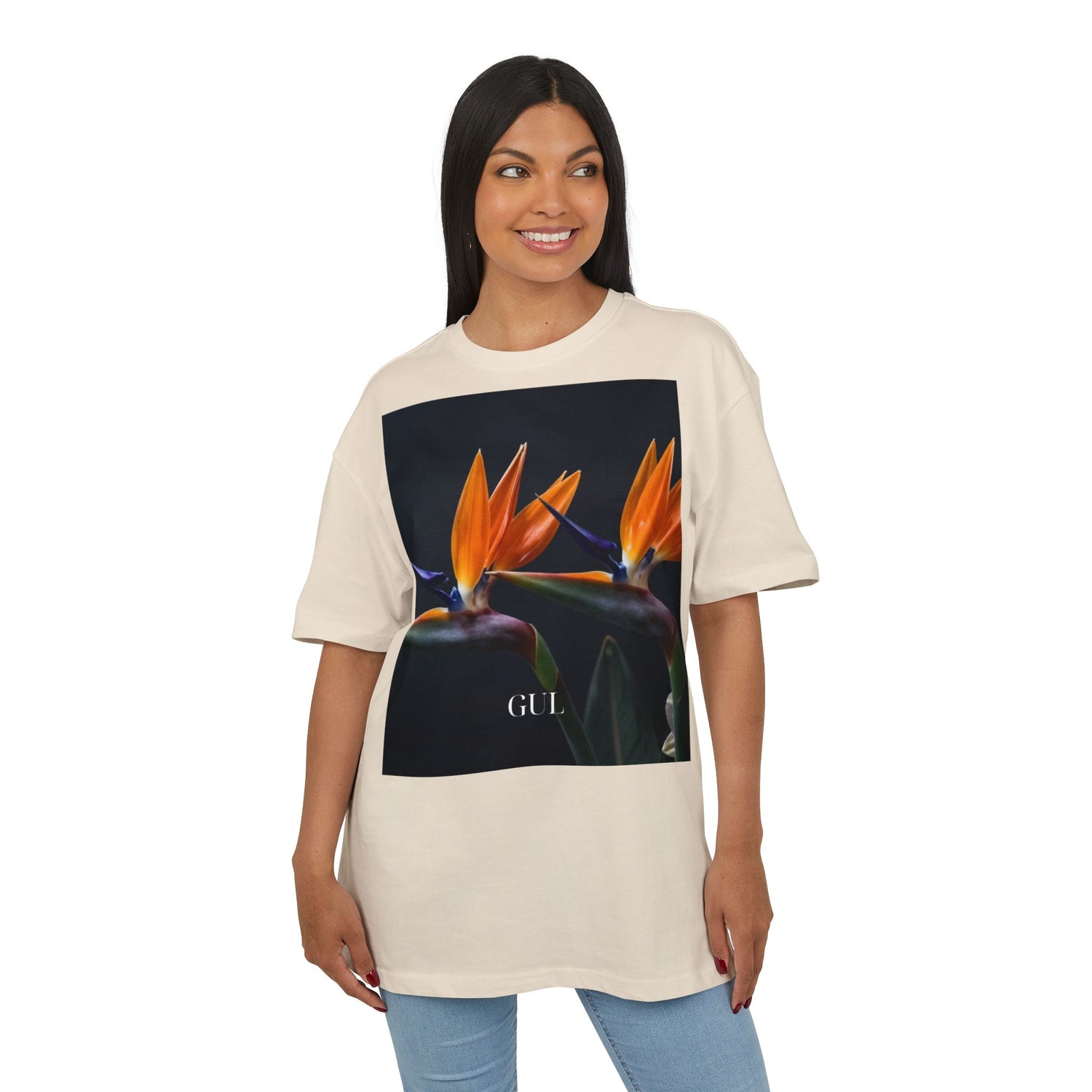 Floral &amp; Nightscape Graphic Tee — Bird of Paradise Photo Print