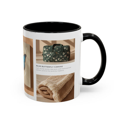 Butterfly Accent Coffee Mug — Blue Butterfly Collage 11/15oz