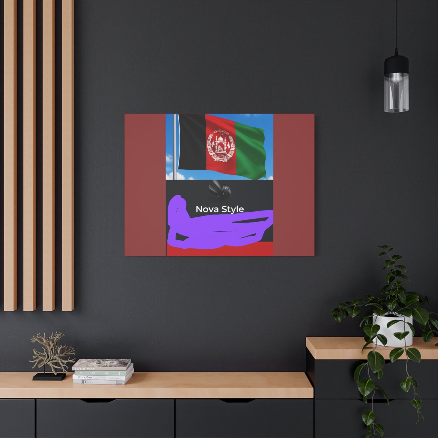 Afghan Flag Matte Canvas Print — Stretched 1.25" Wall Art