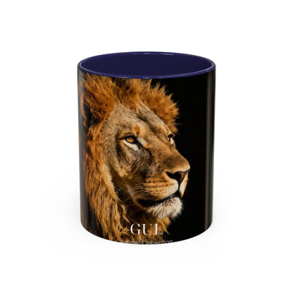 Majestic Lion Accent Coffee Mug — Bold Wildlife Portrait Tea Cup (11/15oz)