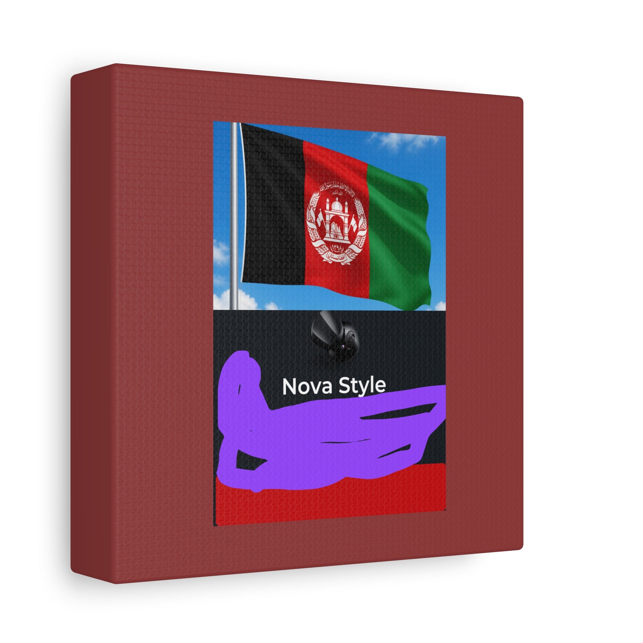 Afghan Flag Matte Canvas Print — Stretched 1.25" Wall Art