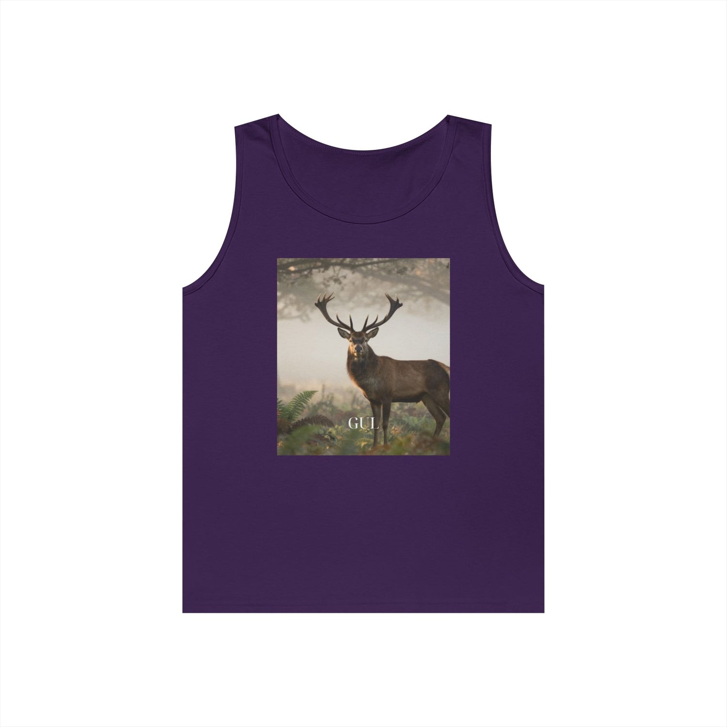Deer &amp; Cherry Blossom Art Tank Top — Nature Scene Graphic Tank