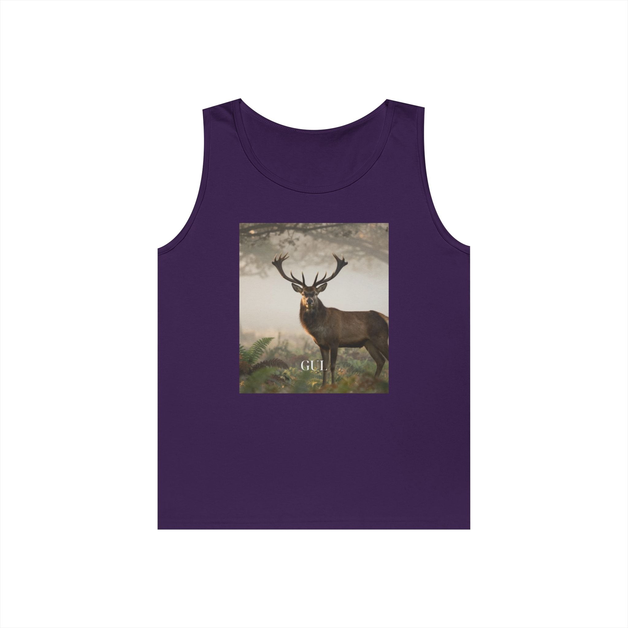 Deer &amp; Cherry Blossom Art Tank Top — Nature Scene Graphic Tank