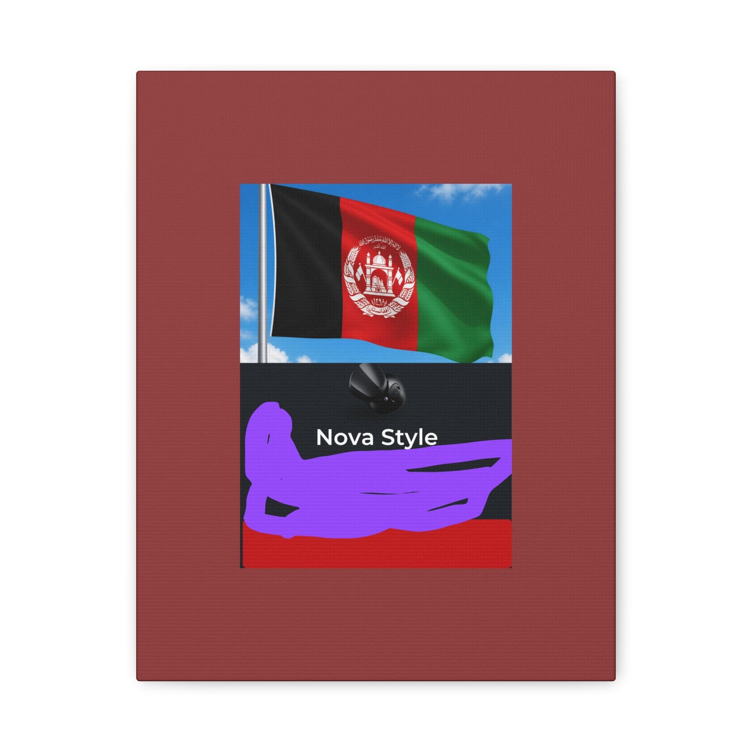 Afghan Flag Matte Canvas Print — Stretched 1.25" Wall Art