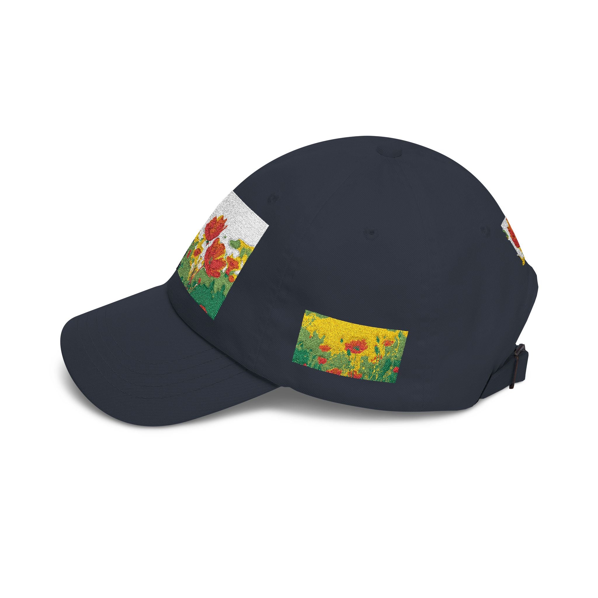 Floral Patch Dad Cap — Colorful Poppy Garden Embroidered Baseball Hat