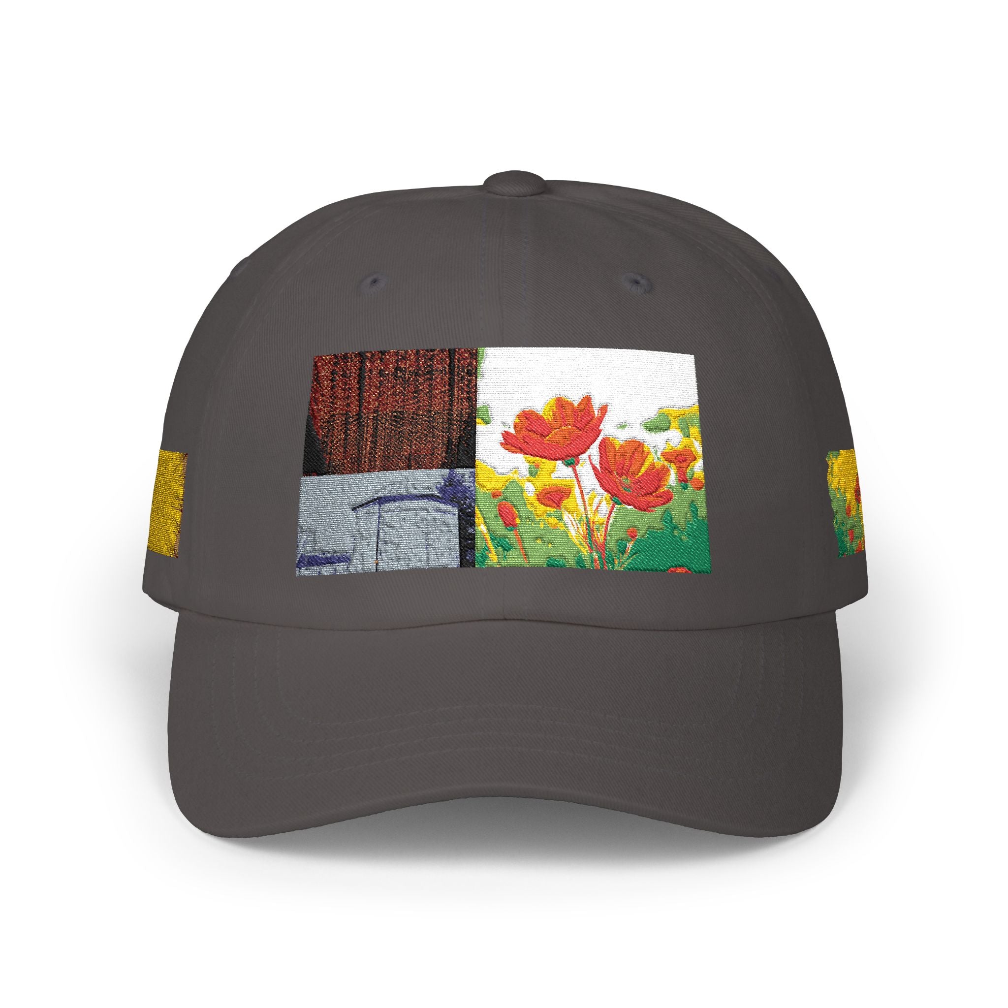 Floral Patch Dad Cap — Colorful Poppy Garden Embroidered Baseball Hat