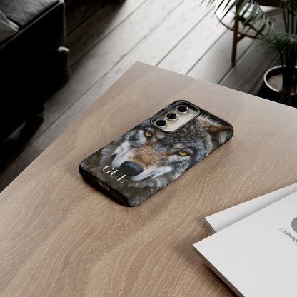Wolf Eyes Phone Case — Fierce Wildlife iPhone Protective Case with ‘GUL’ Text