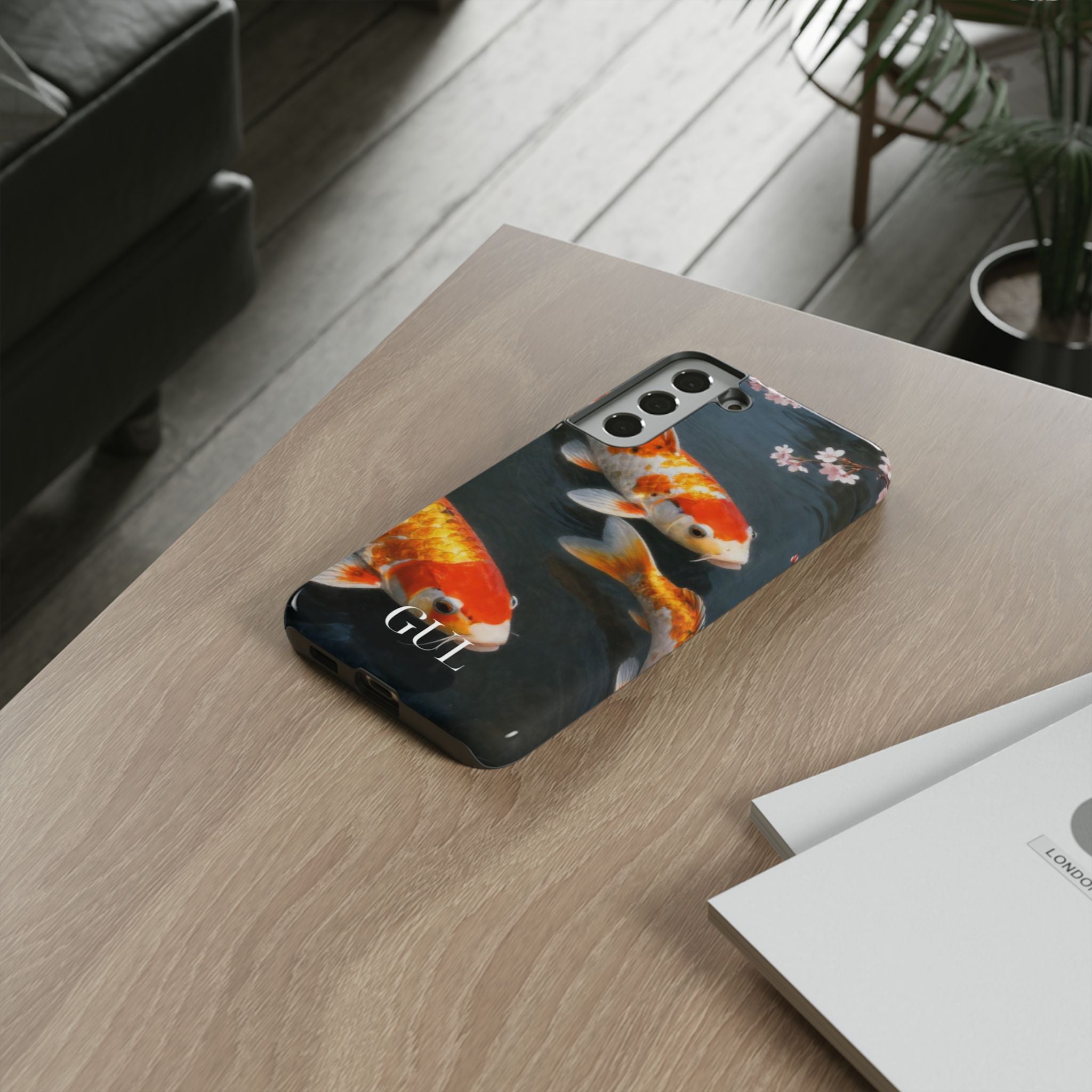 Koi Fish Tough Phone Case — Floral Pond Design